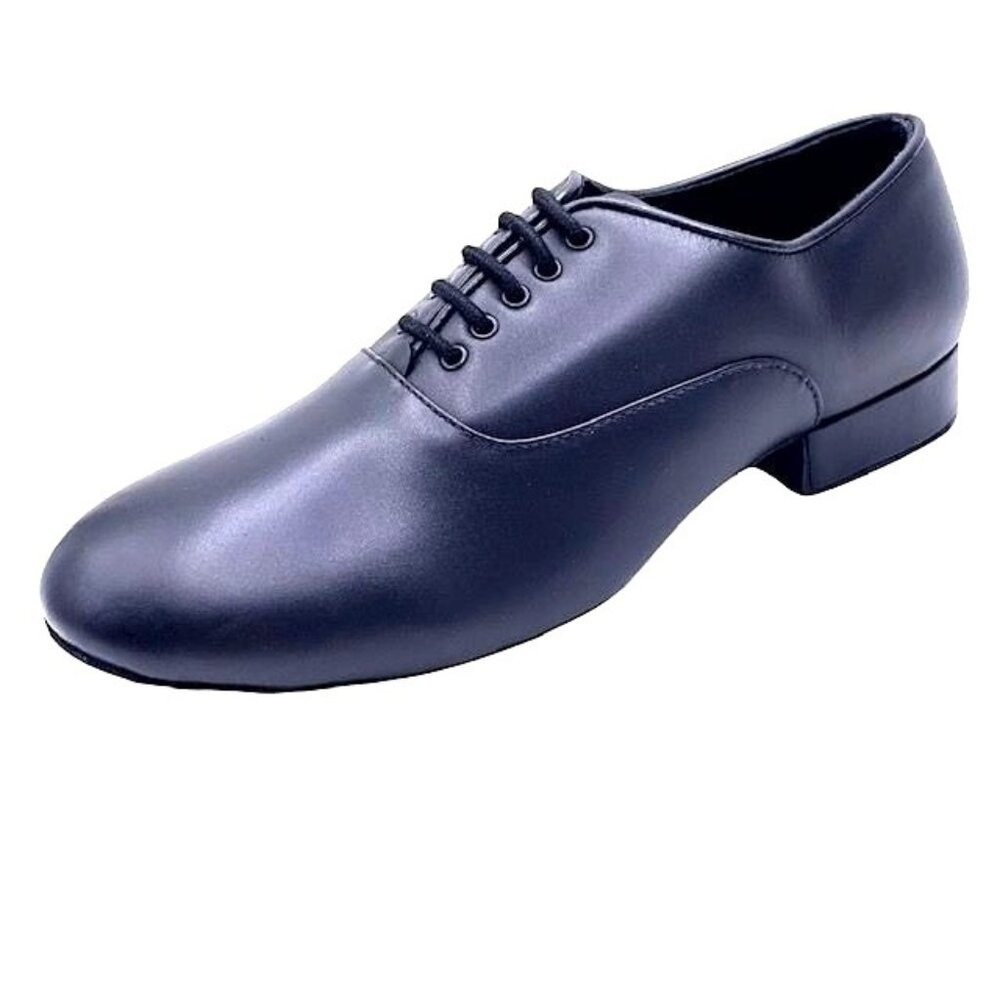 Men's Salsa Latin Tango Standard Ballroom Dance Shoes Black Leather Size 8